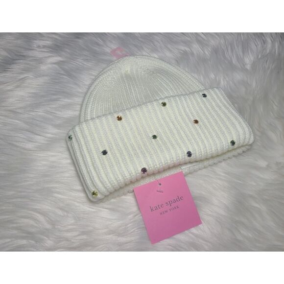NWTKate Spade Rainbow Embellished Knit Beanie